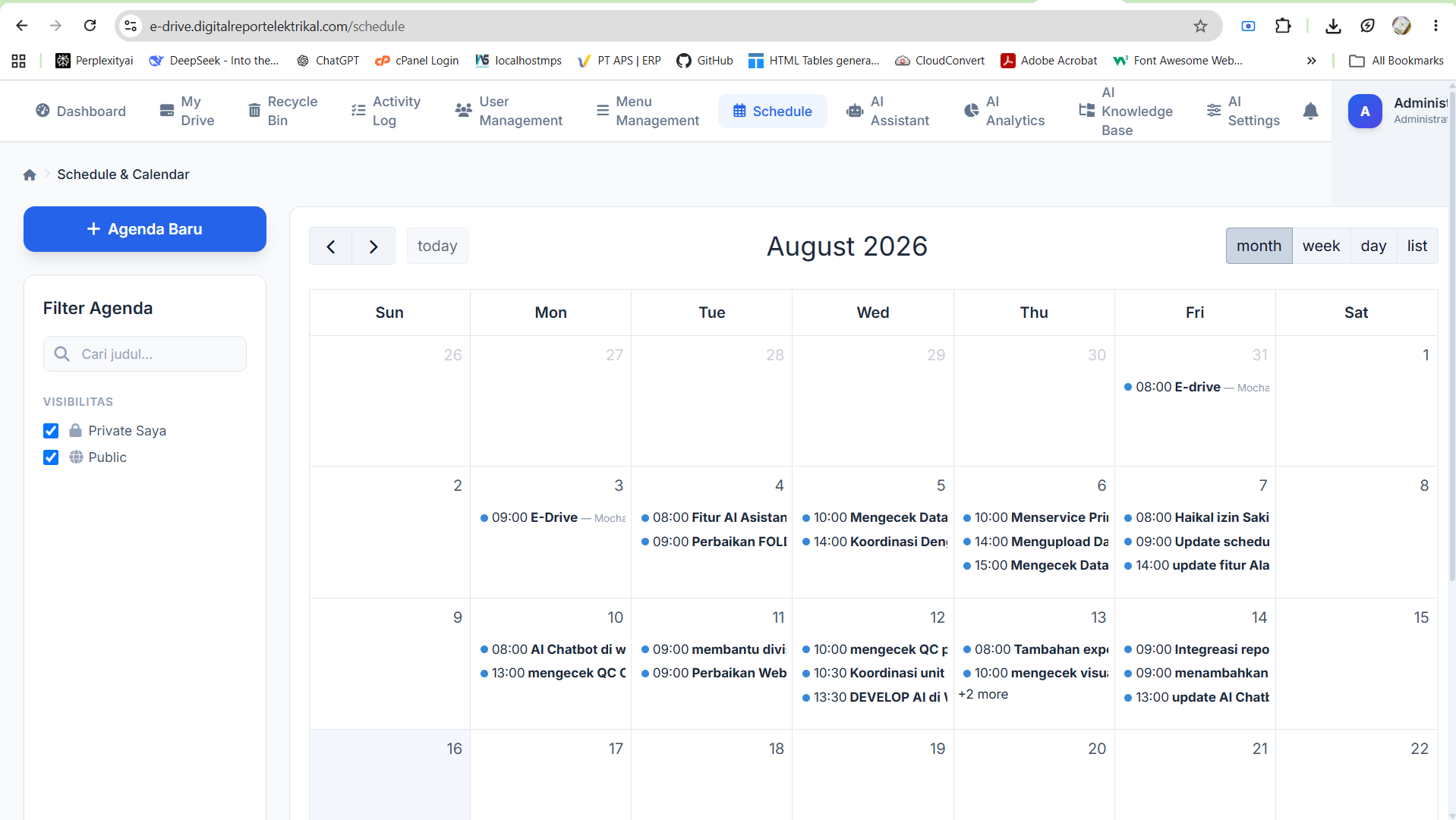 e-drive Schedule